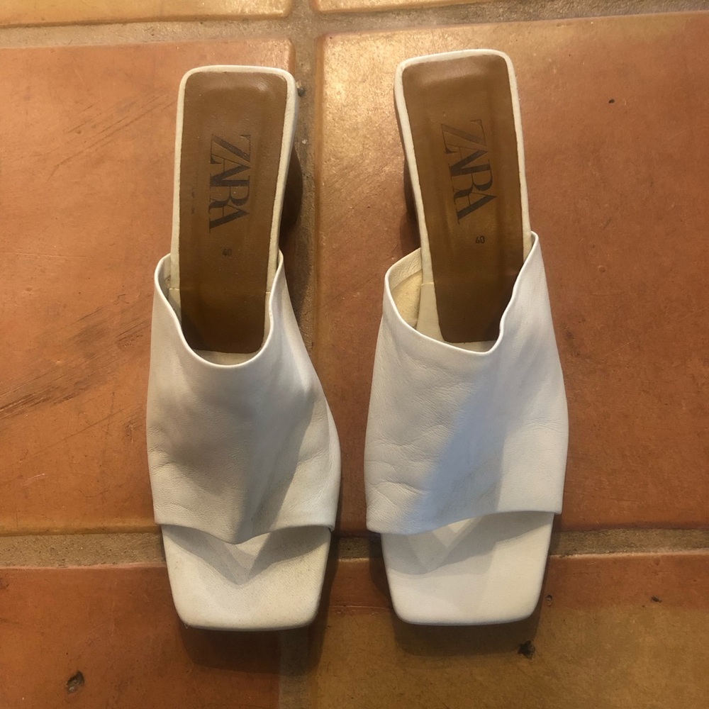 Zara block heeled mules